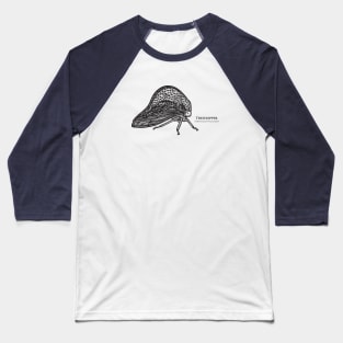 Treehopper with Common and Latin Names - bug on white Baseball T-Shirt